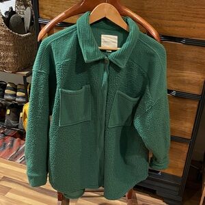 American Eagle Outfitters Forest Green Teddy Jacket